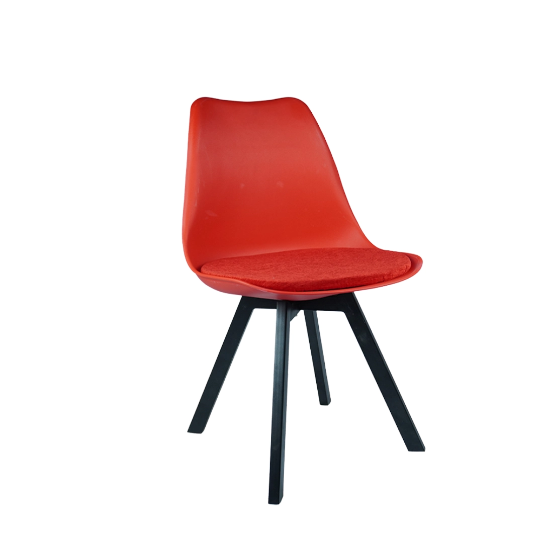 Heavy Duty Tulip Chair Black Stand - Red
